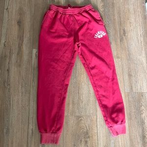 Champion sweatpants vintage wash crimson red